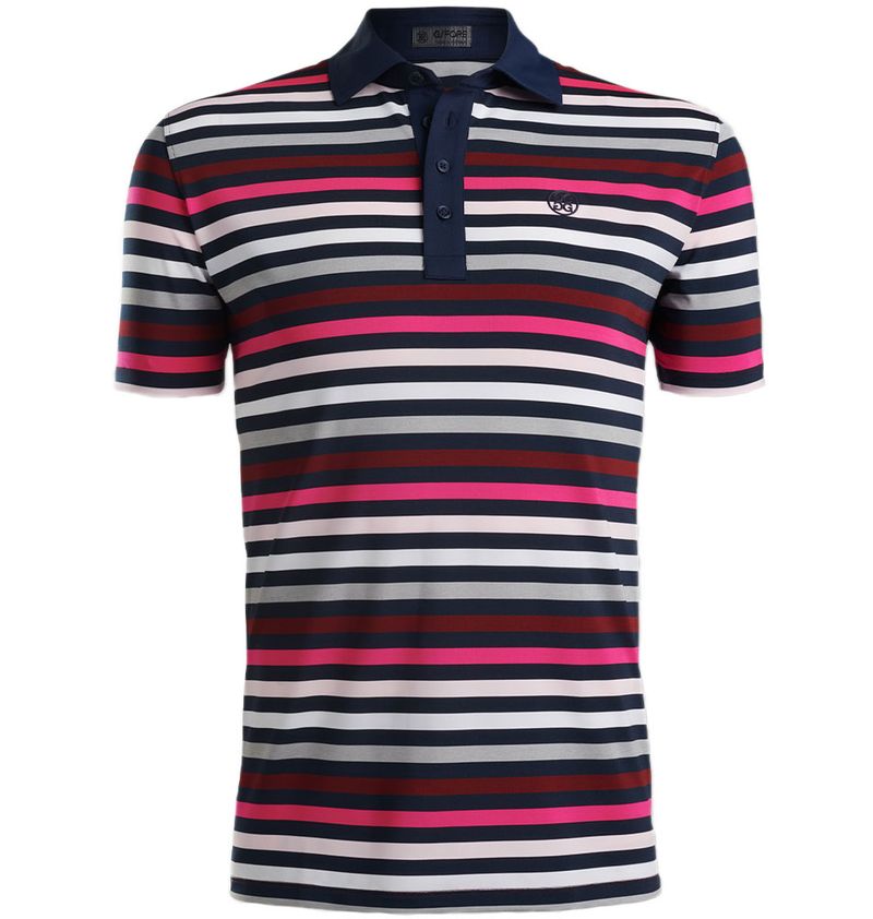 G/FORE Men's Favorite Stripe Tech Jersey Polo - Worldwide G/FORE Men's Favorite Stripe Tech Jersey Polo - Worldwide