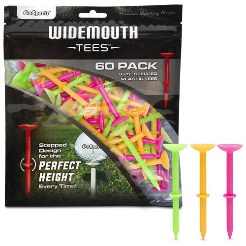 GoSports 3 1/4" Widemouth Stepped Plastic Tees - Neon