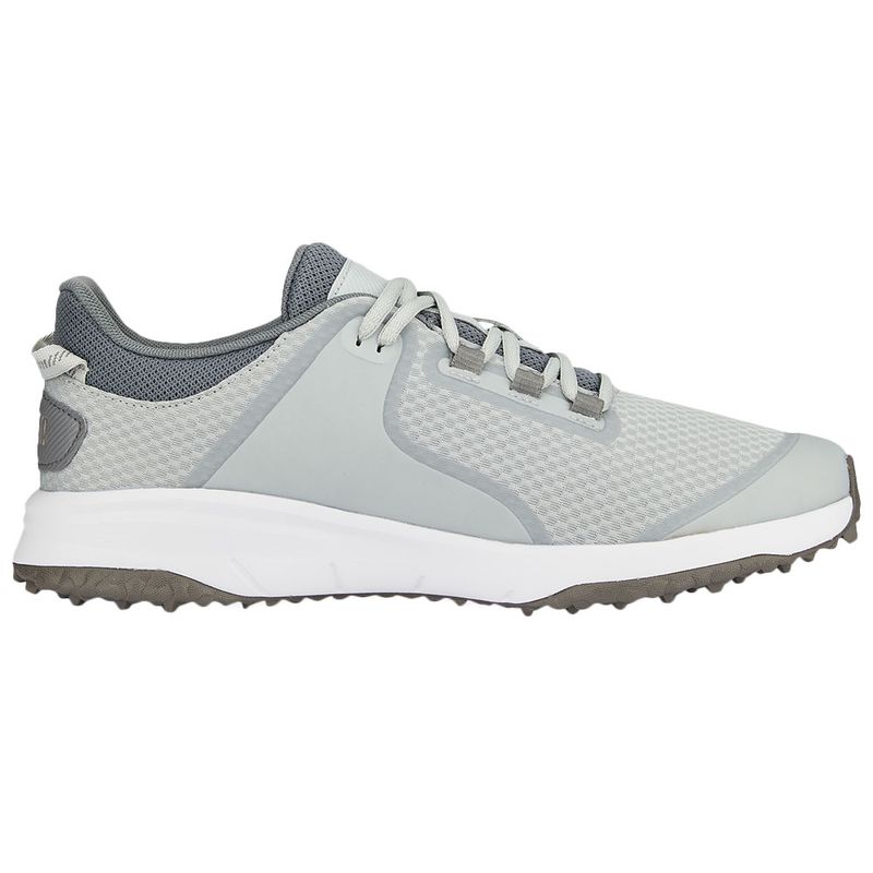 Fusion Grip Wide Spikeless Golf Shoes High Rise Puma Silver Quiet Shade 8.5