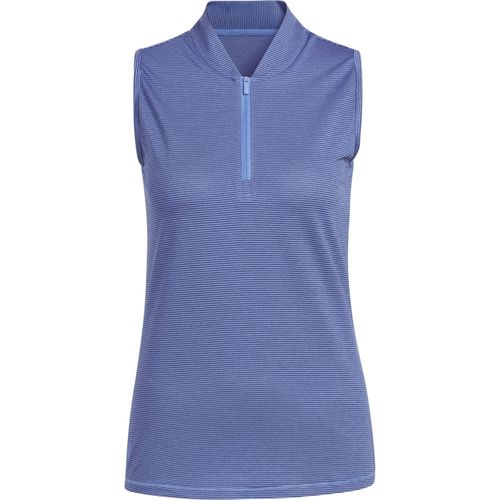 adidas Women's Two-Color Ottoman Sleeveless 1/2-Zip Golf Polo