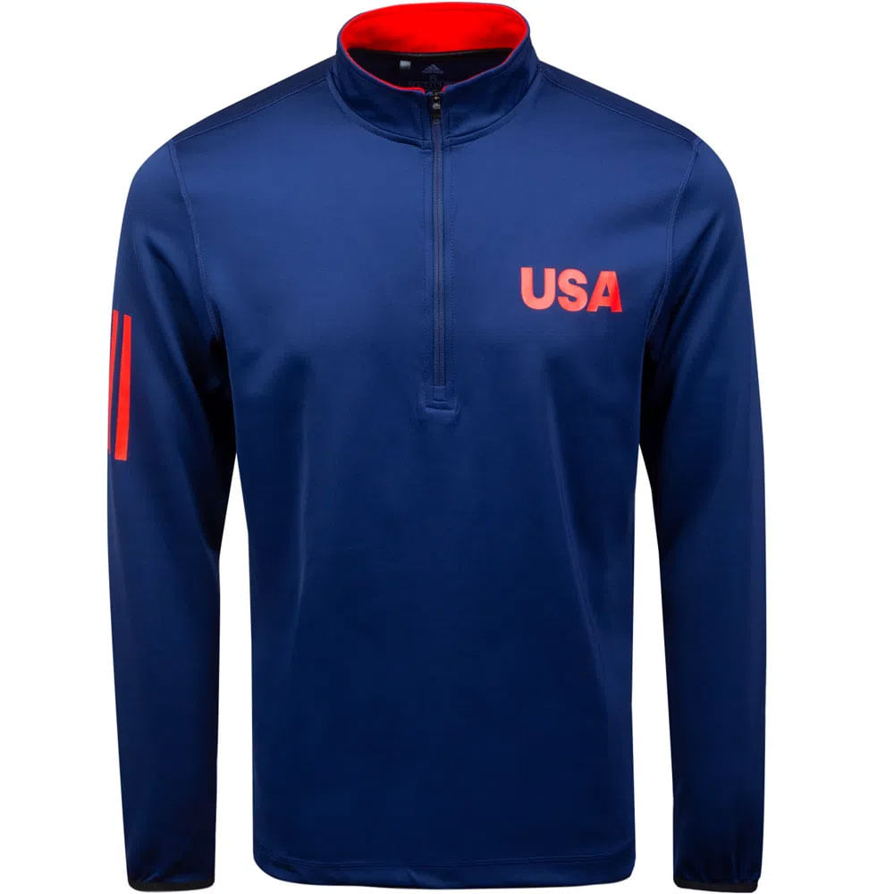 adidas Men's USA Golf Lightweight Layering 1/4 Zip Top - Worldwide Golf ...