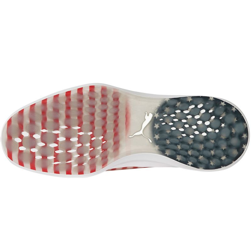 Puma men's limited edition ignite pwradapt sales caged stars and stripes golf shoes