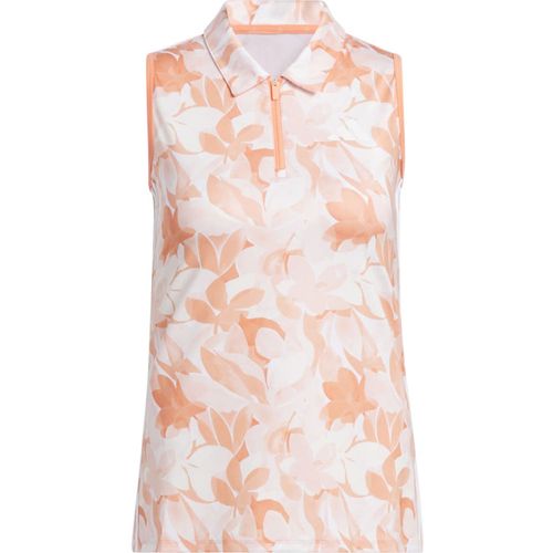 adidas Women's Floral 1/2-Zip Sleeveless Polo