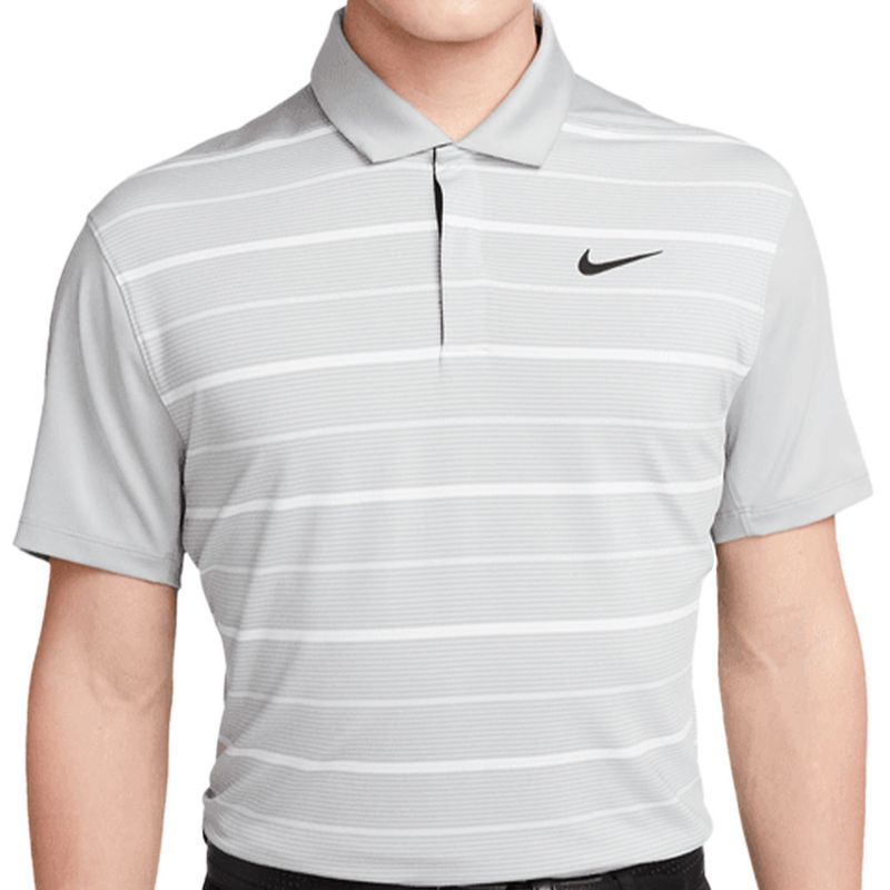 Nike Tiger Woods Collection Dri-Fit Golf White/Grey Stripe Polo Shirt Men's  3XL