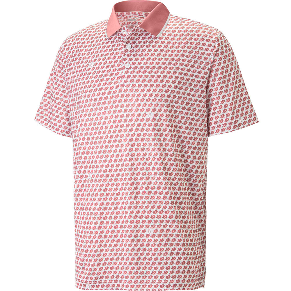 Puma MATTR Love H8 Golf Polo Bright White Heartfelt S