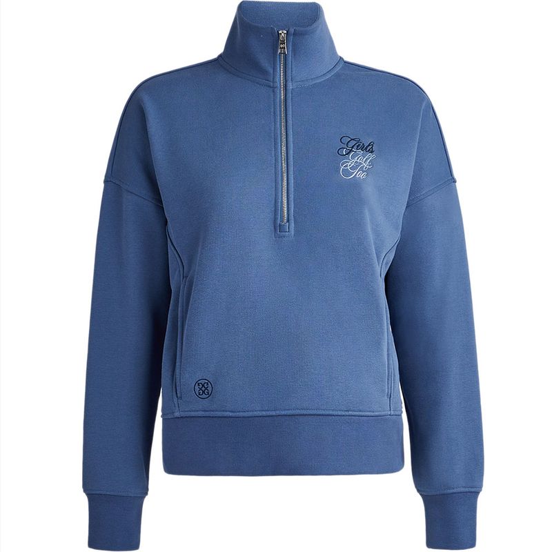 G/FORE Embroidered cotton-blend jersey half-zip sweatshirt