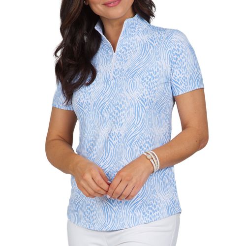 IBKUL Women's Alena Print 1/4-Zip Mock