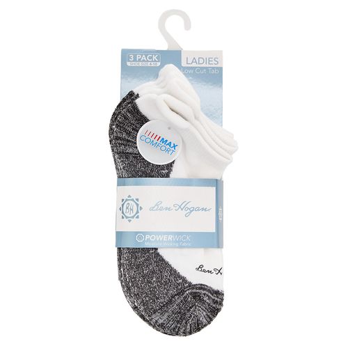 Ben Hogan Women's Low Cut Tab Contrast Sole Socks - 3 Pack