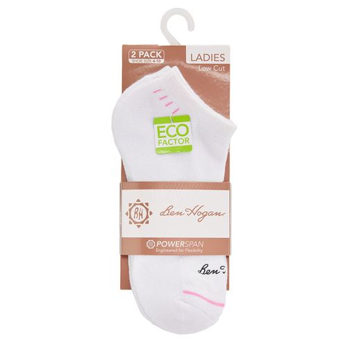 Ben Hogan Women's Low Cut Motion Stripe Socks - 2 Pack