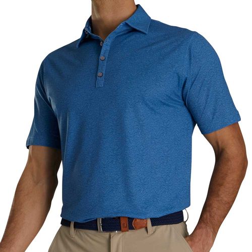 FootJoy Men's Texture Print with Trim Stretch Pique Self Collar Polo