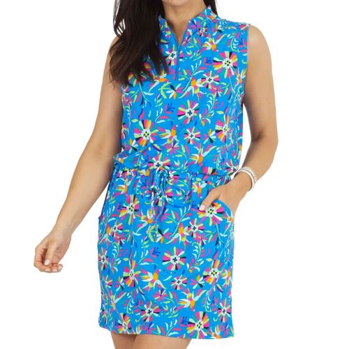 IBKUL Women's Estela Print Sleeveless Drawstring Dress