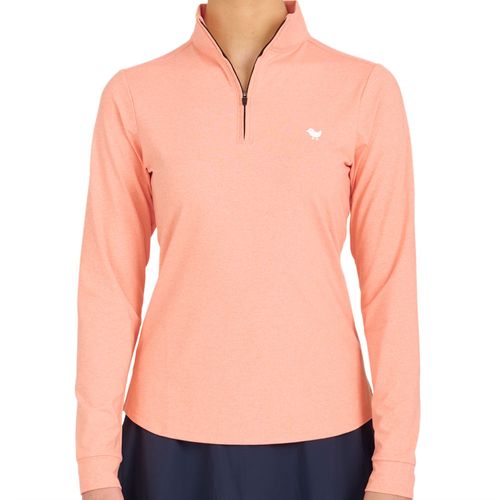 Bad Birdie Women's Dusty Orange Solid 1/4 Zip Pullover