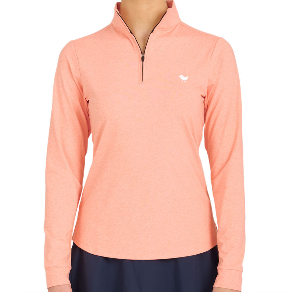Bad Birdie Women's Dusty Orange Solid 1/4 Zip Pullover Bad Birdie Women's Dusty Orange Solid 1/4 Zip Pullover