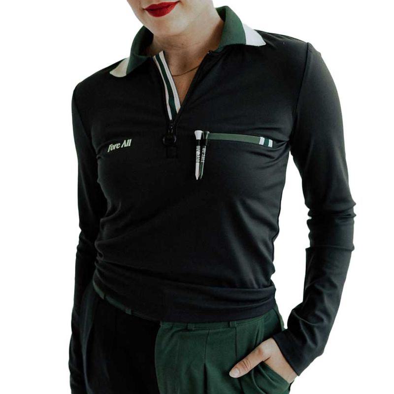 Women's zip 2024 polo shirt