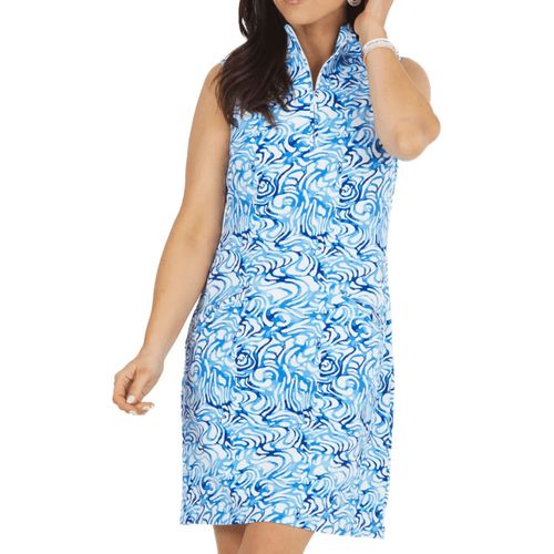 IBKUL Women's Kinsley Print Sleeveless Mock Dress