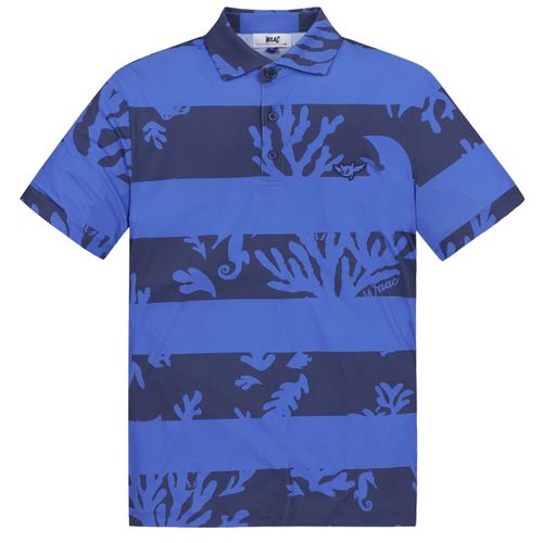 WAAC Men's Athletic Fit Ocean Block Polo Shirt
