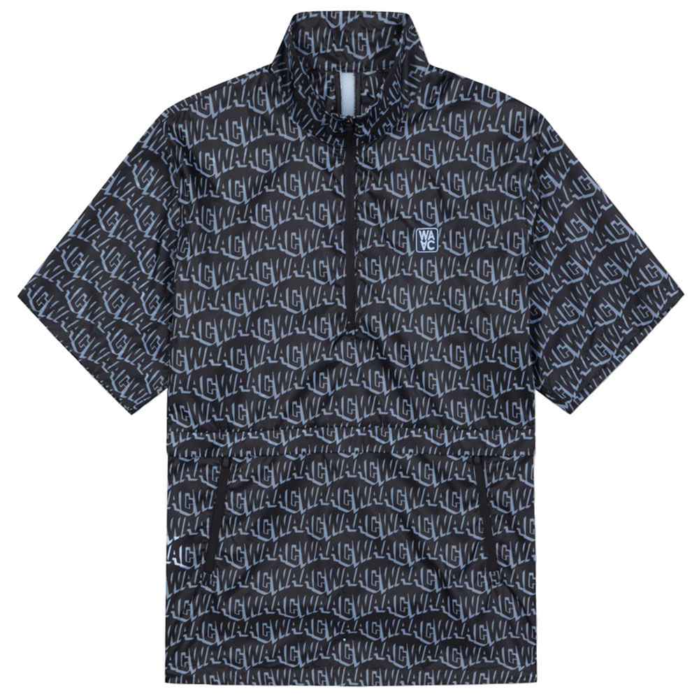 WAAC Men's Athletic Fit Logo Pattern SS Anorak Shirt - Worldwide Golf Shops