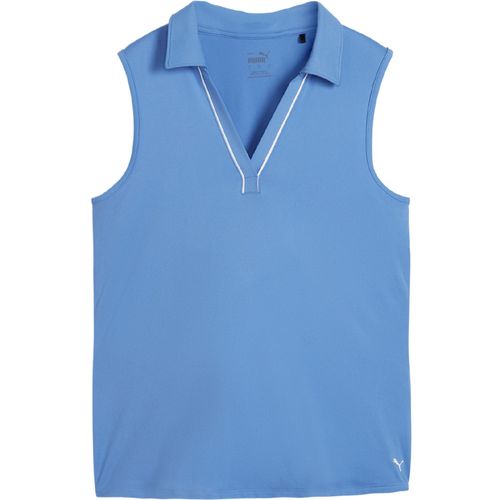 PUMA Women's CLOUDSPUN Piped Sleeveless Golf Polo