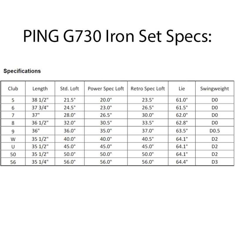 Ping G730 Golf Irons - Graphite (Std) Ping G730 Golf Irons - Graphite (Std)