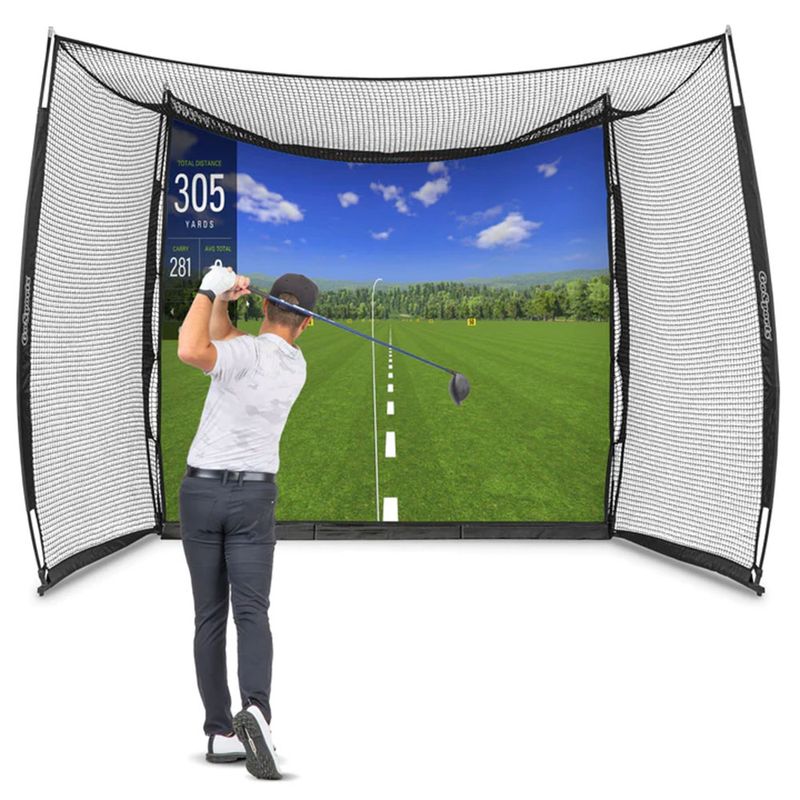 GoSports Range Cage Net with Simulator Impact Screen - Thumbnail 2