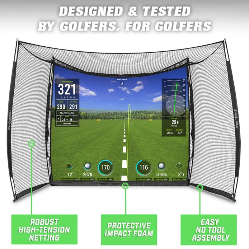 GoSports Range Cage Net with Simulator Impact Screen - Thumbnail 4