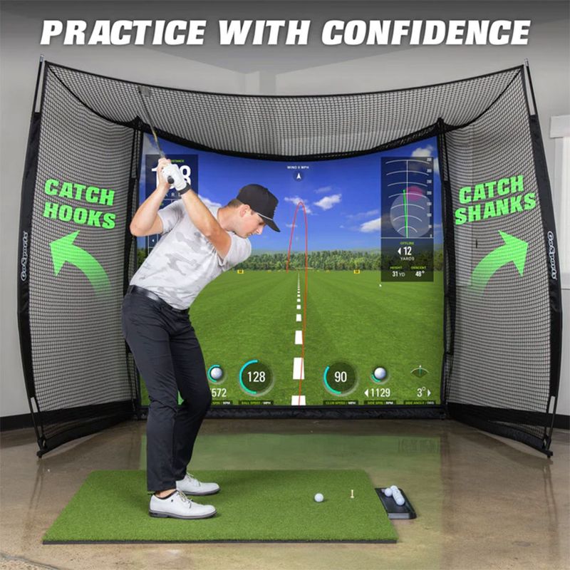 GoSports Range Cage Net with Simulator Impact Screen
