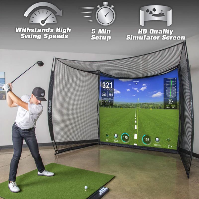 GoSports Range Cage Net with Simulator Impact Screen - Thumbnail 3
