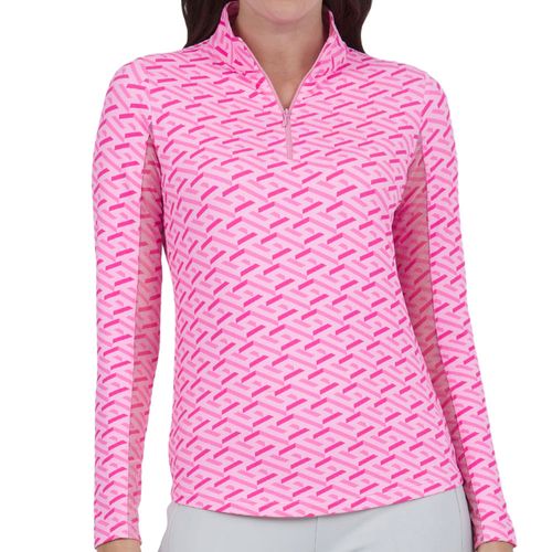 IBKUL Women's Long Sleeve Mock Neck Top - Fatima Print