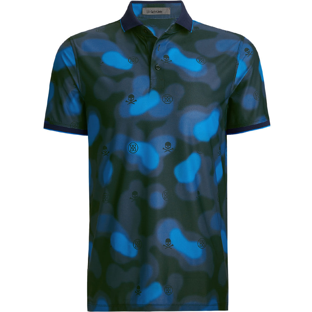Big & Tall Digital Heather Camo Jacquard Print Golf Polo