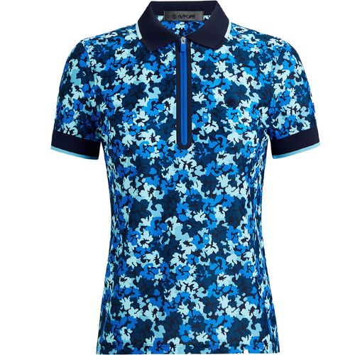 G/FORE Women's Camo Floral Tech Pique 1/4 Zip Polo