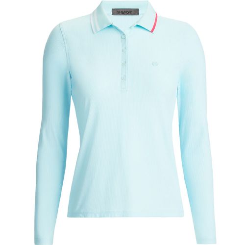 G/FORE Women's Contrast Collar Ribbed Tech Nylon Long Sleeve Polo