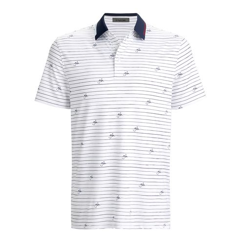 G/FORE Men's Script Stripe Tech Jersey Polo