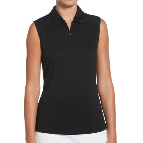 Ben Hogan Women's Ventilation Solid Sleeveless 1/4 Zip Polo