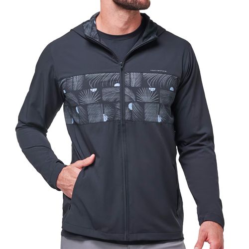 TravisMathew Men's Tech Hoodie Striped Jacket