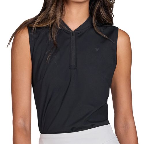 Bad Birdie Women's Sleeveless 1/4 Zip Blade Collar Polo