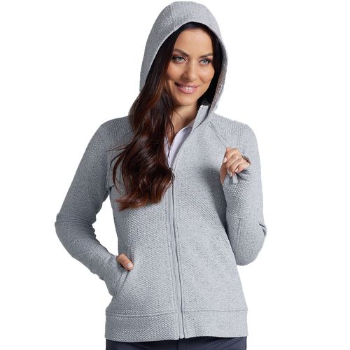 IBKUL Women's Full Zip Hoodie - Popcorn Stitch