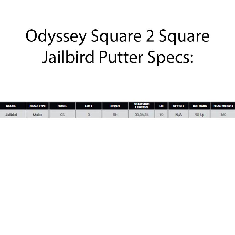 Odyssey Ai-ONE Square 2 Square Jailbird Putter - Worldwide Odyssey Ai-ONE Square 2 Square Jailbird Putter - Worldwide