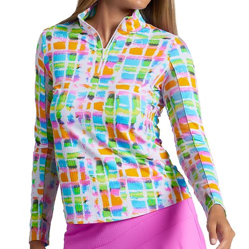 IBKUL Women's Long Sleeve Mock Neck Top - Tatiana Print