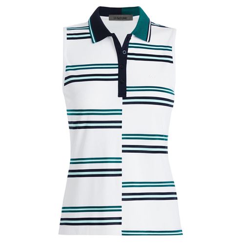 G/FORE Women's Offset Stripe Tech Pique Sleeveless Polo