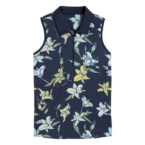PUMA Women's MATTR Lily Floral Sleeveless 1/4 Zip Polo