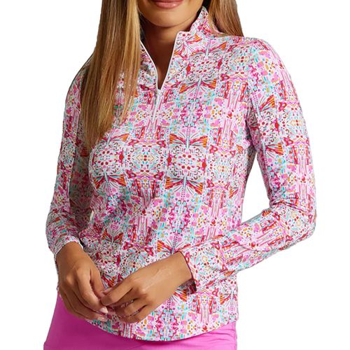 IBKUL Women's Ridley Long Sleeve 1/4 Zip Mock Pullover