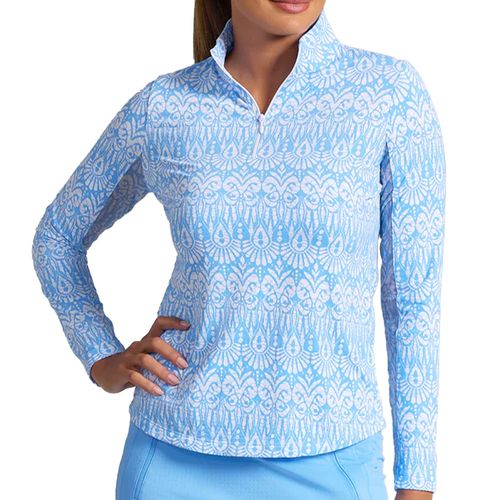 IBKUL Women's Barbara Long Sleeve 1/4 Zip Mock Pullover