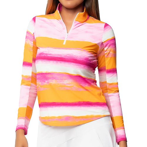 IBKUL Women's Amy Long Sleeve 1/4 Zip Mock Pullover
