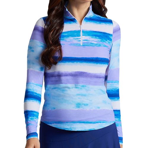 IBKUL Women's Amy Long Sleeve 1/4 Zip Mock Pullover