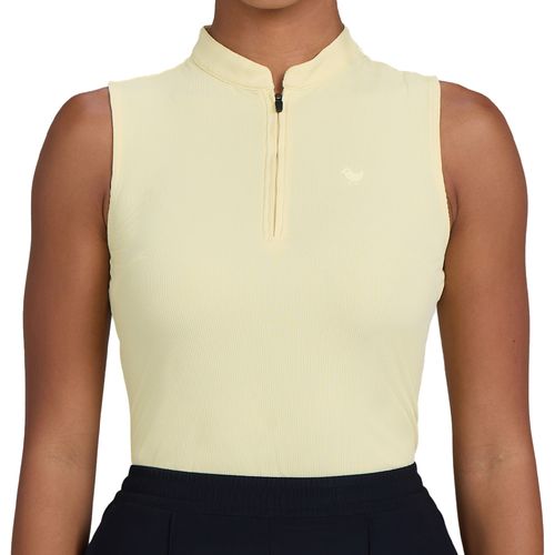 Bad Birdie Women's Azalea Sleeveless 1/4 Zip Blade Collar Polo