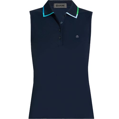 G/FORE Women's Contrast Collar Silky Tech Nylon Sleeveless Polo