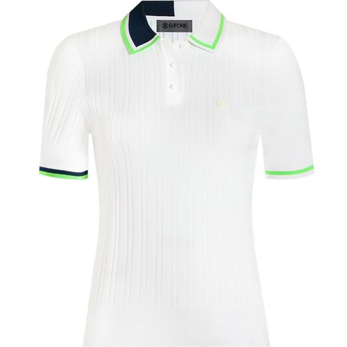 G/FORE Women's Ribbed Cotton Blend Sweater Polo