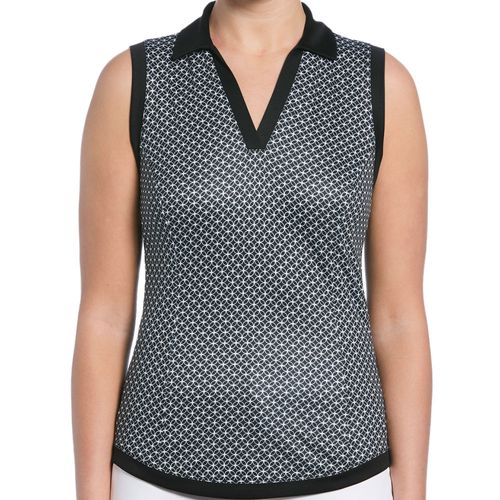Ben Hogan Women's Lattice Geo Print Sleeveless Polo