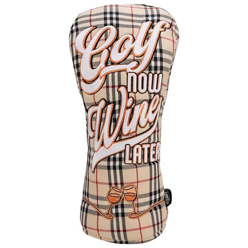 CMC Design Golf Now Wine Later Plaid Driver Head Cover