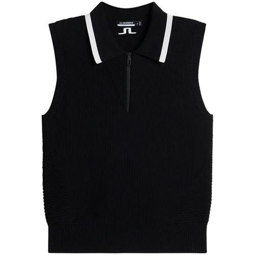 J. Lindeberg Women's Ramona Knitted Sleeveless 1/4 Zip Polo